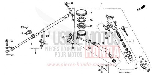 REAR BRAKE MASTER CYLINDER VFR750FJ de 1988